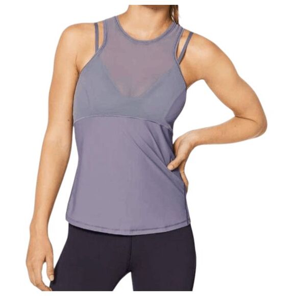LULULEMON ATHLETICA Fresh In Mesh Tank 'Dusky Lavender' Size 4 - Picture 3 of 5